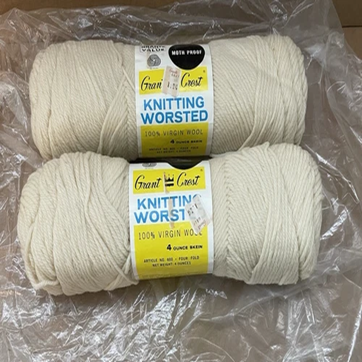 grant-crest-2-skein-x-4-oz-vntg-knitting-yarn-100-wool-yarn-off-white-usa