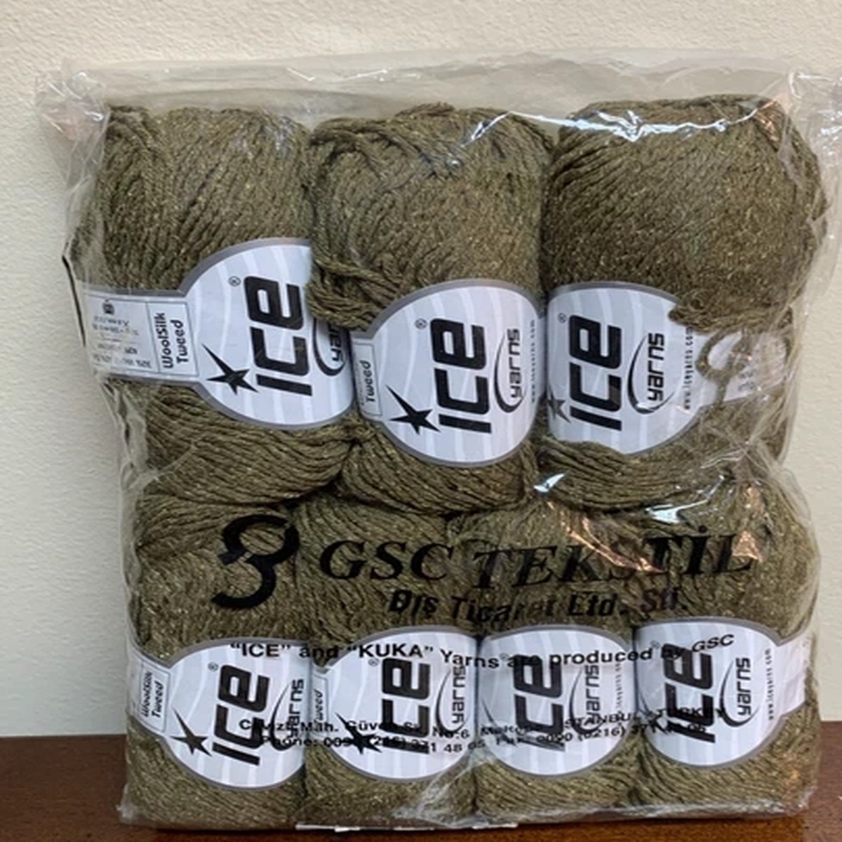 lot-of-7-ice-yarns-wool-silk-tweed-yarn-khaki-22367
