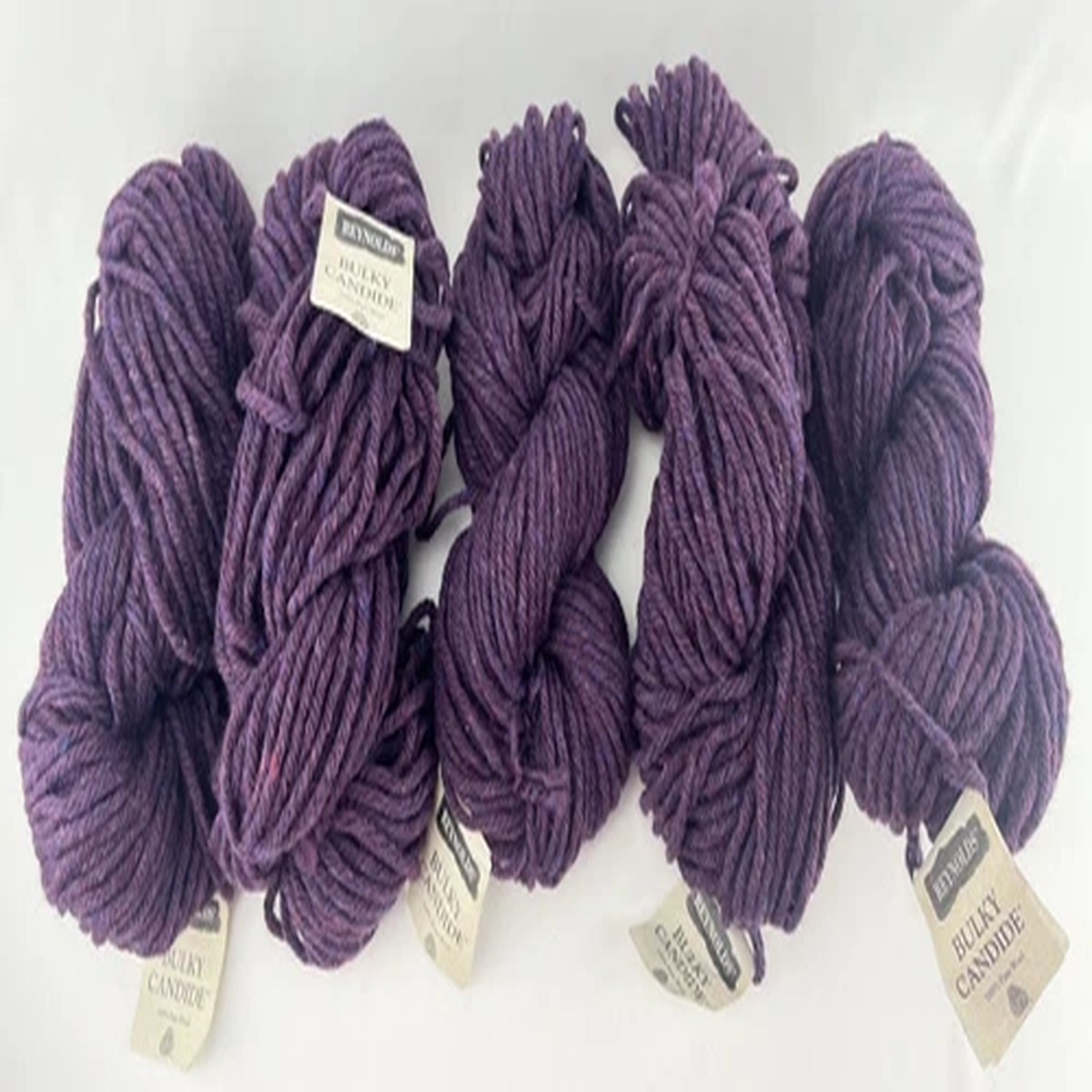new-reynolds-super-bulky-candide-wool-yarn-hanks-114-purple-skeins-lot-of-5