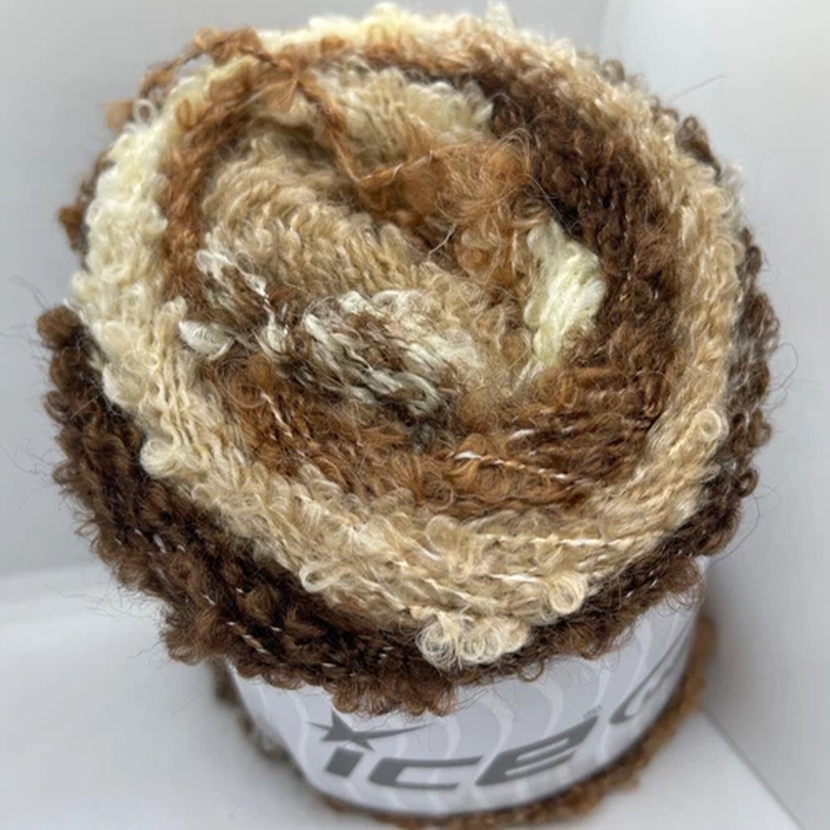 boucle-fun-cake-yarn-77241-ice-yarns-brown-beige-mohair-bl-centerpull-150g-328y