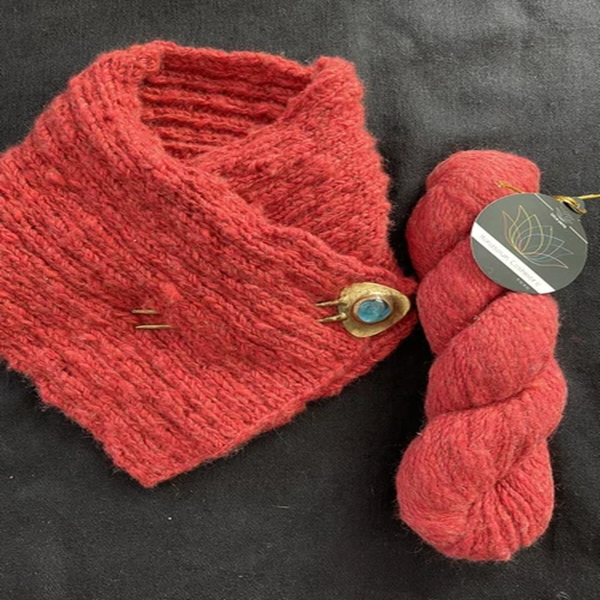 lotus-yarns-100-handspun-red-cashmere-12-lot-1410-one-skein