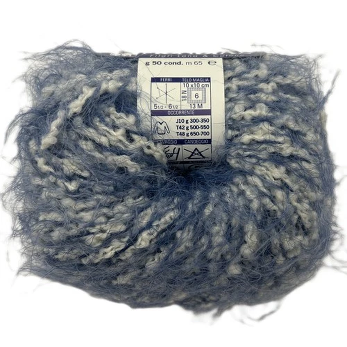 la-lana-mondial-quark-866-blues-white-novelty-boucle-soft-fuzzy-yarn-skein-new