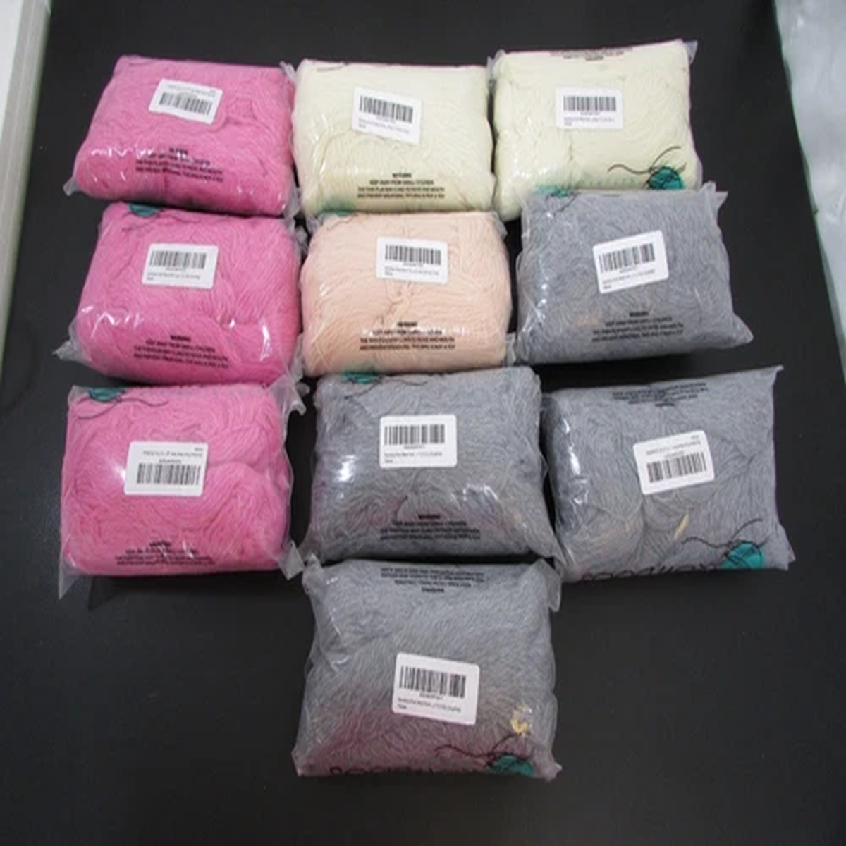 lot-of-10-packs-kondoos-pure-wool-in-salmon-pink-graphite-fuchsia-etc-5-oz-each