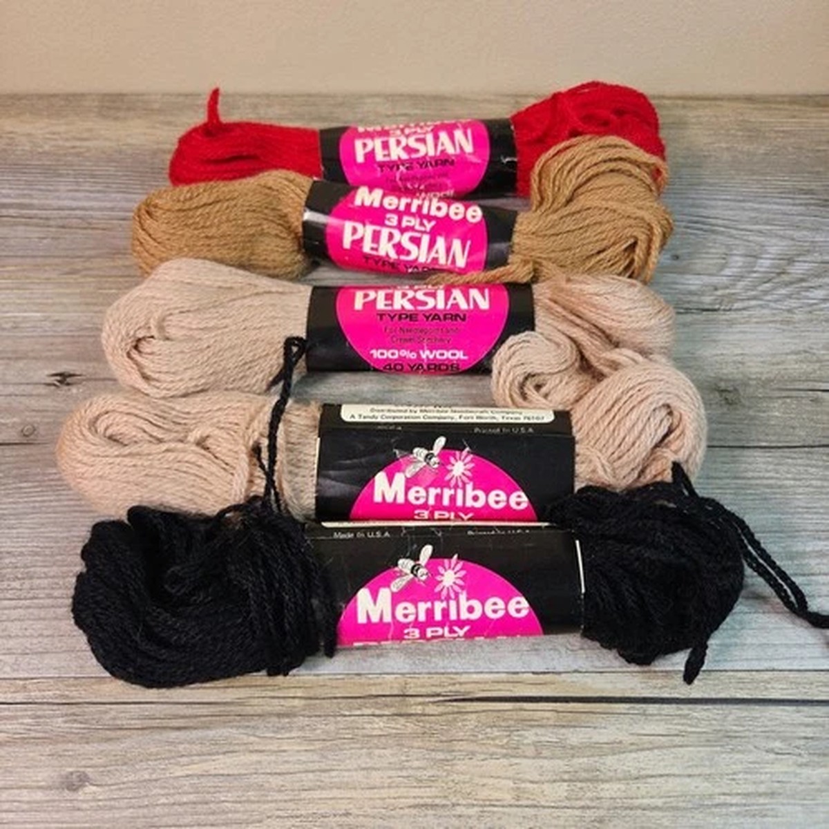 merribee-persian-yarn-100-wool-3-ply-needlepoint-crewel-vintage-lot-5-skeins