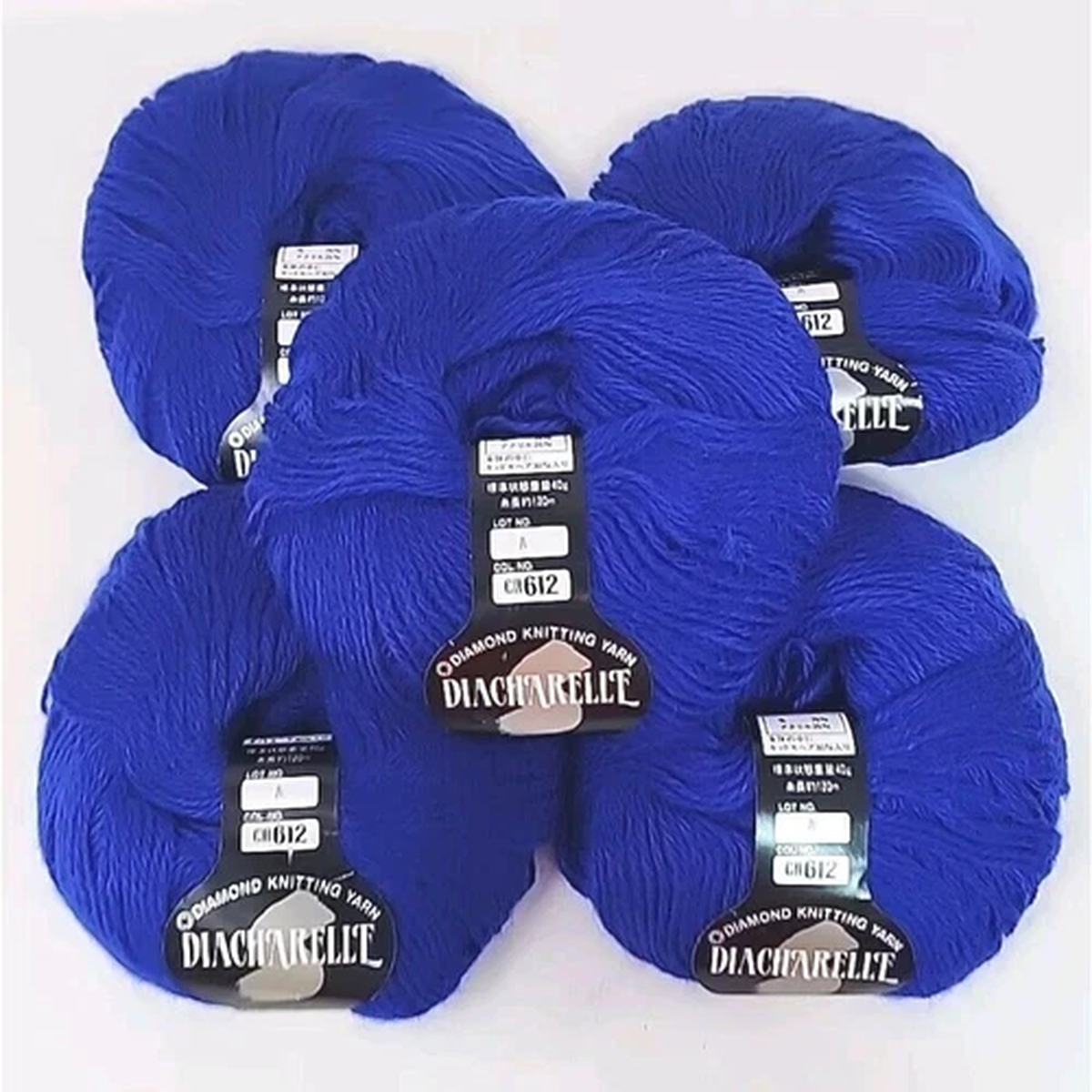 diacharelle-diamond-knitting-yarn-mohair-wool-color-cr612-blue-lot-of-5-u273