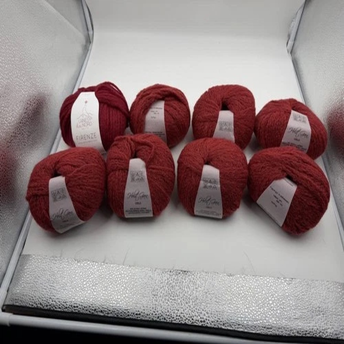 holst-garn-yarn-lot-of-7-cielo-alpaca-merino-polymide-red-50g-new