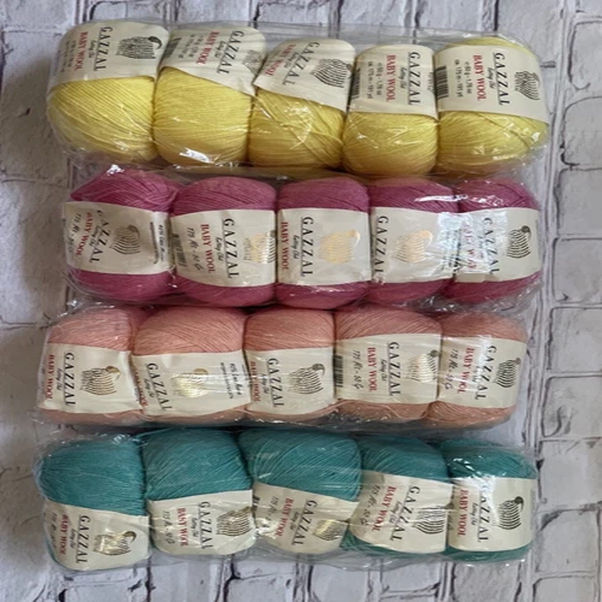 gazzal-baby-wool-50g-175m4-packs-4-colors-total-20