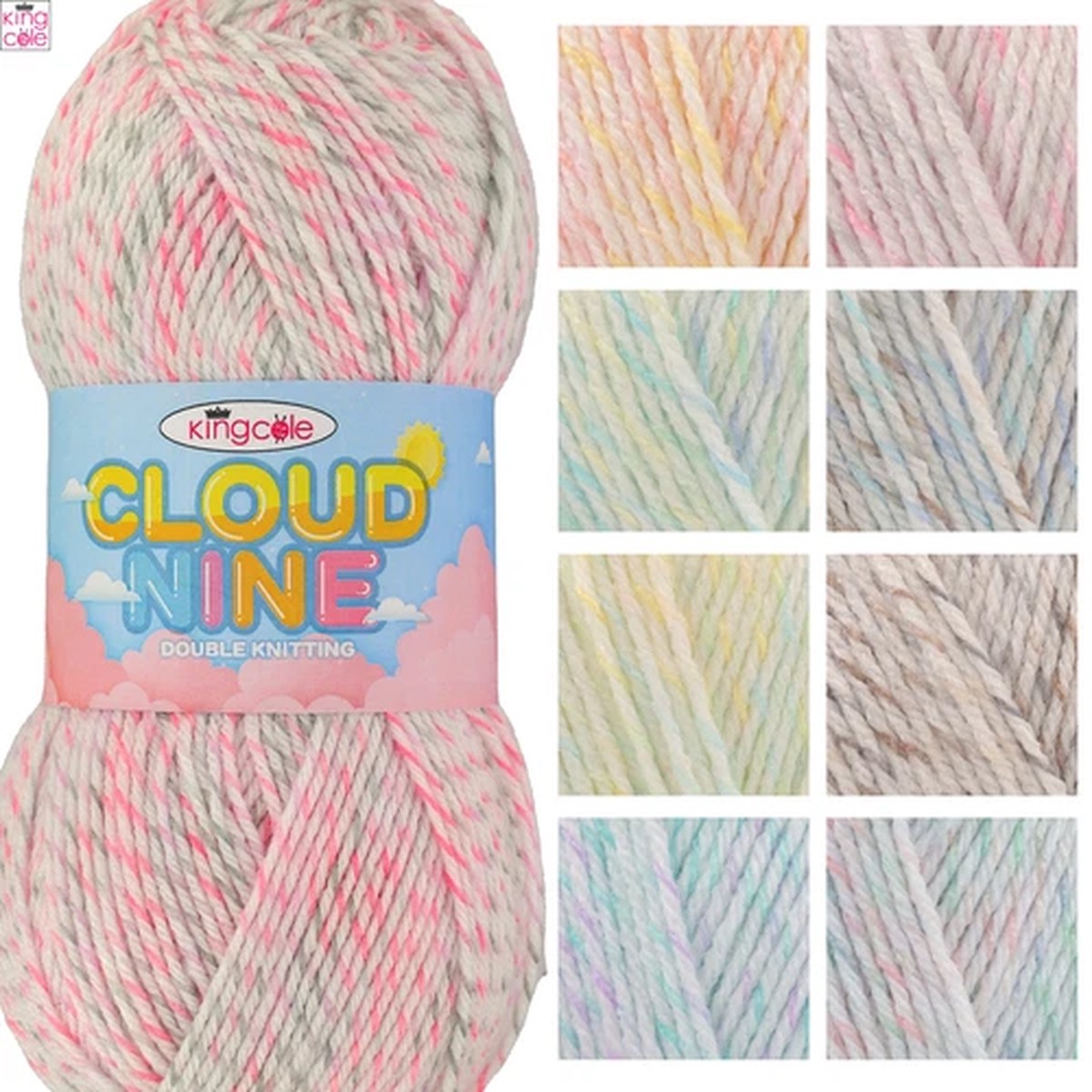 king-cole-cloud-nine-dk-100g-knitting-wool-yarn-acrylic-crochet-soft