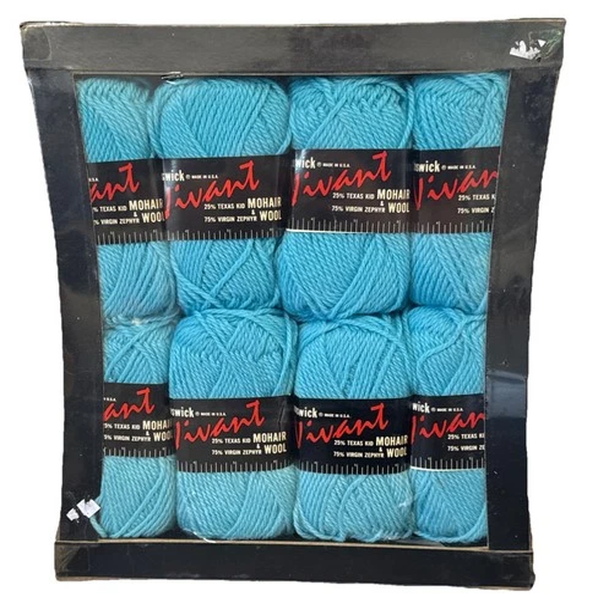 vtg-1969-brunswick-vivant-yarn-kit-8-skeins-aqua-blue-w-new-dreams-book-668