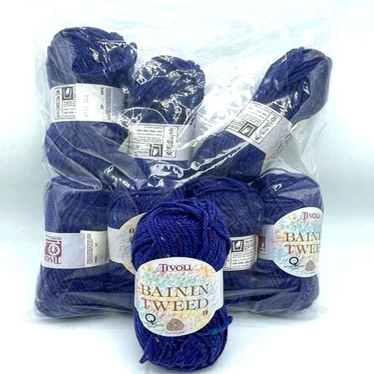 8-htf-discontinued-tivoli-bainin-tweed-wool-yarn-skeins-ireland-blue-tweed