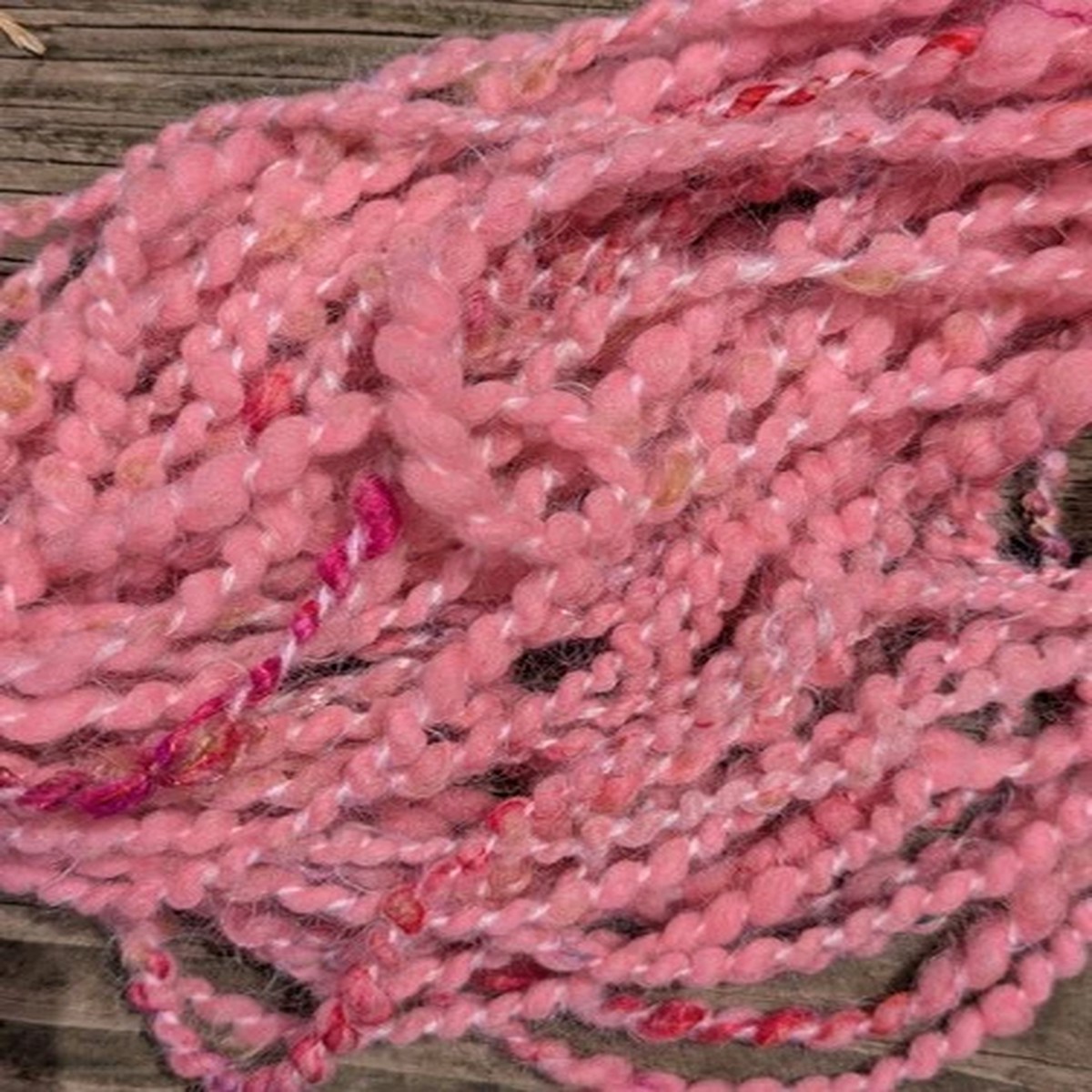 handspun-art-yarn-spiral-ply-jewel-tone-pink-wool-mohair-silk-sparkle-56yd-4oz