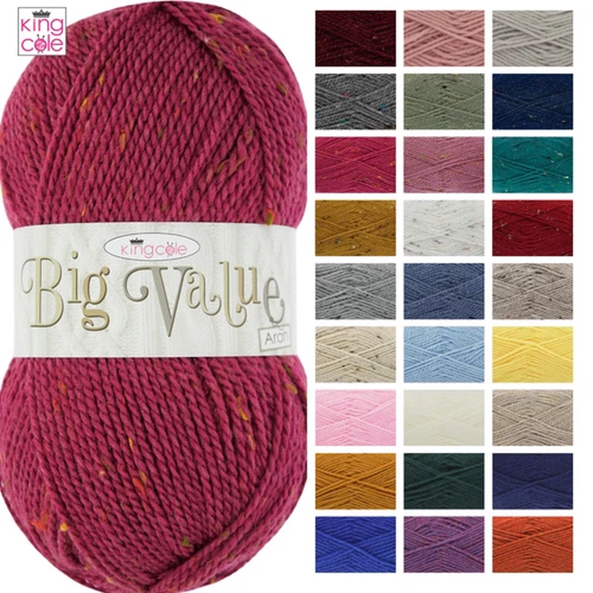 king-cole-big-value-aran-wool-100g-acrylic-knitting-yarn-wool-all-colours