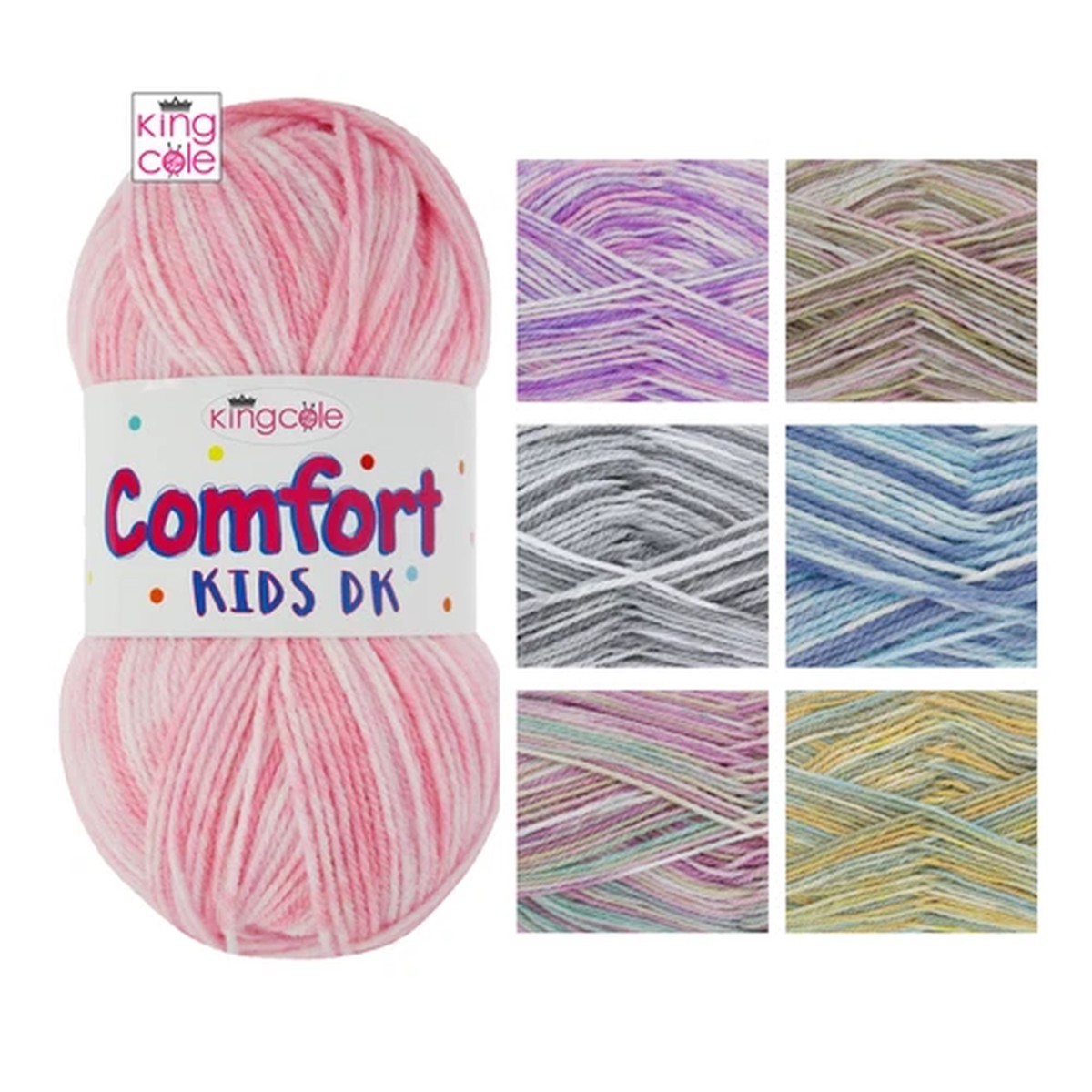 king-cole-comfort-kids-dk-100g-all-colours-acrylic-knitting-wool-yarn-crochet