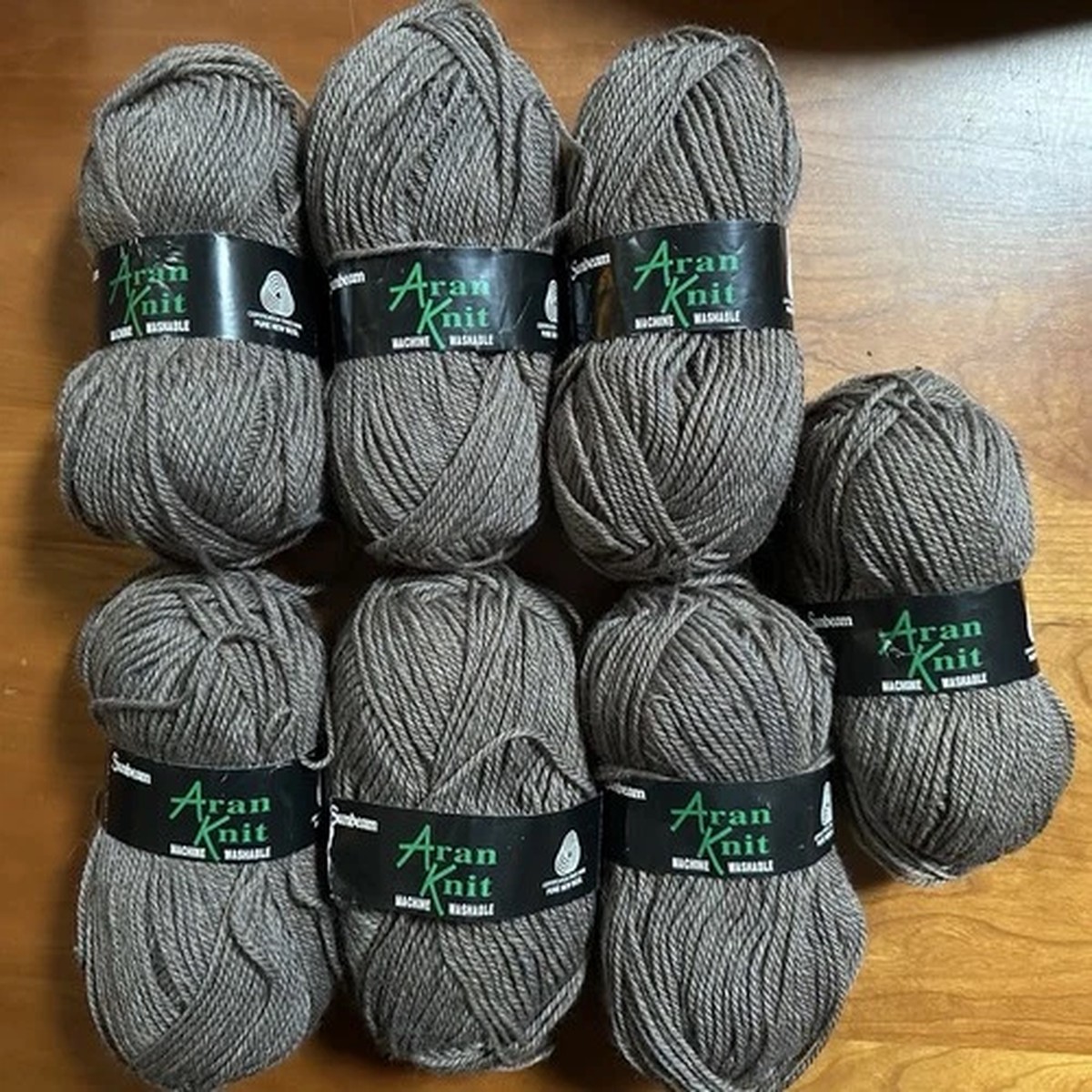 sunbeam-aran-knits-7-skeins-english-machine-washable-wool-yarn-light-brown