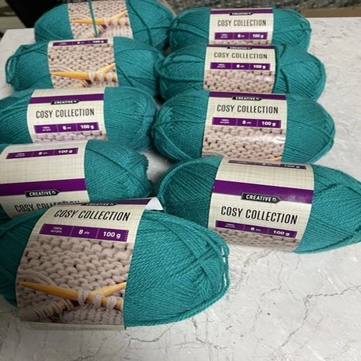 10-x-teal-100g-8-ply-100-acrylic-creative-cosy-collection-yarn-wool