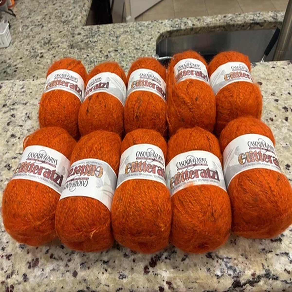 cascade-yarns-glitteratzi-color-05-orange-lot-of-10-skeins-new