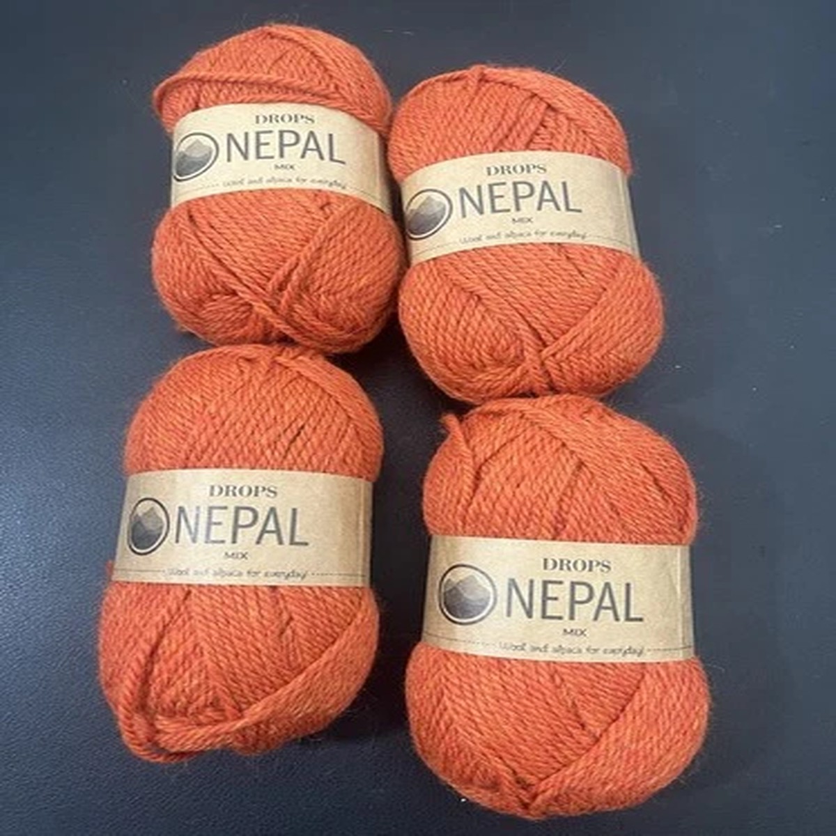 lot-of-4-drops-nepal-wool-alpaca-blend-yarn-50g-75m-each-orange-2920