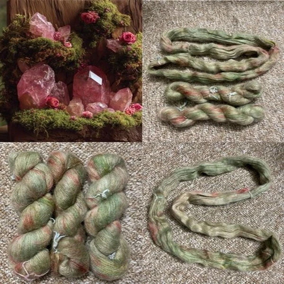 3-skeins-hand-dyed-silk-mohair-yarn-lace-mohair-yarn-150g-mossrose-crystal-green