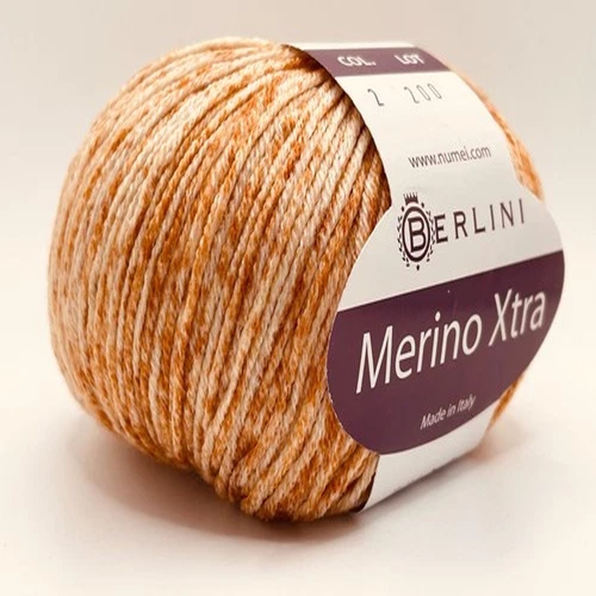 berlini-merino-xtra-yarn-2-tangerine-spray-sport-dk-100-merino-wool-50g-154yd