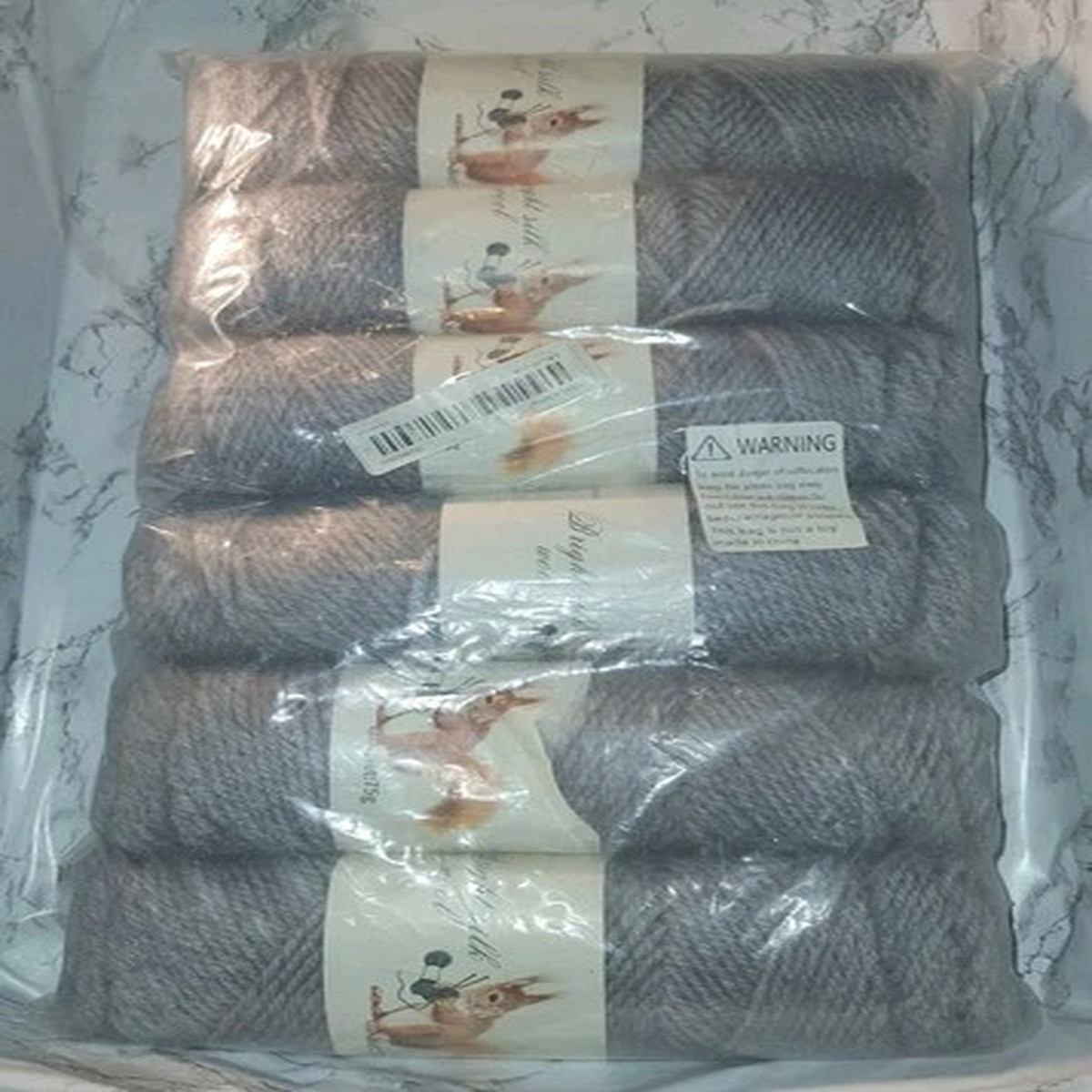 new-6-skeins-bright-silk-wool-yarn-hand-woven-75g-metallic-sparkle-light-gray