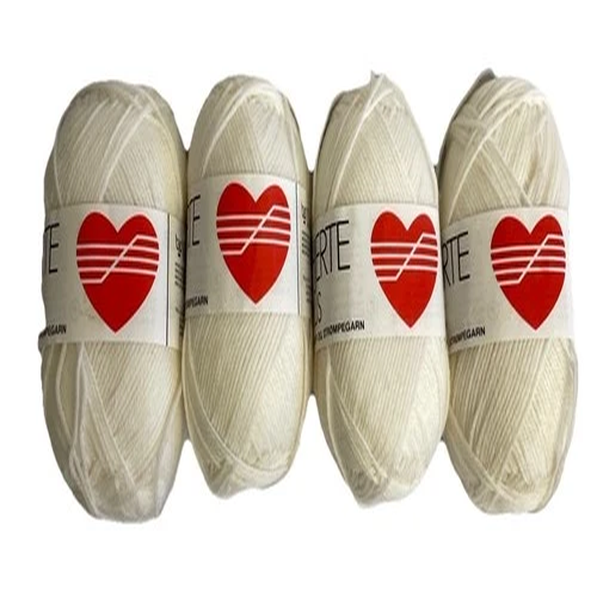 hjertegarn-hjerte-plus-yarn-wool-blend-white-color-0100-lot-of-4-skeins-50g