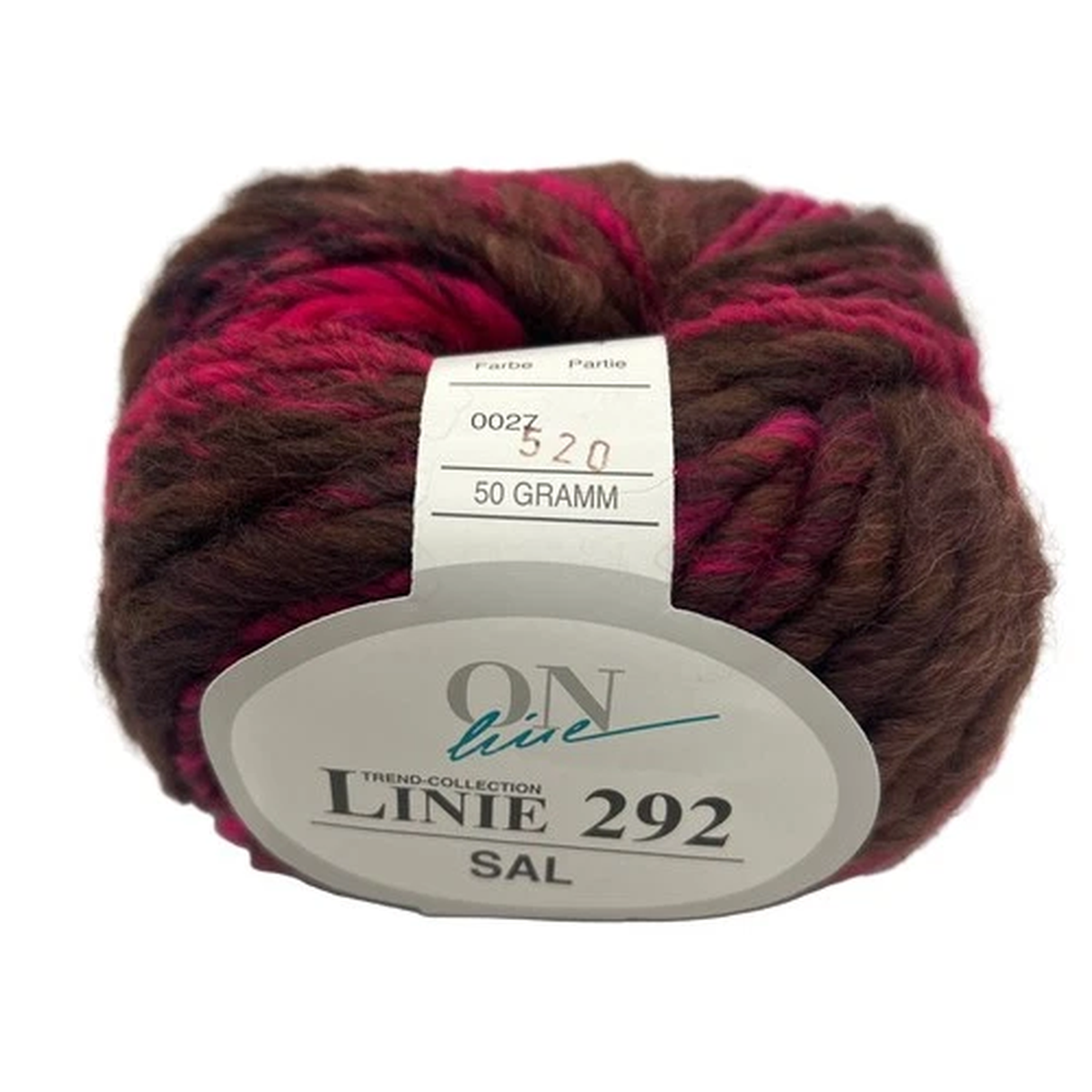 online-linie-292-sal-27-pink-brown-black-striping-yarn-skein-wool-acrylic-new