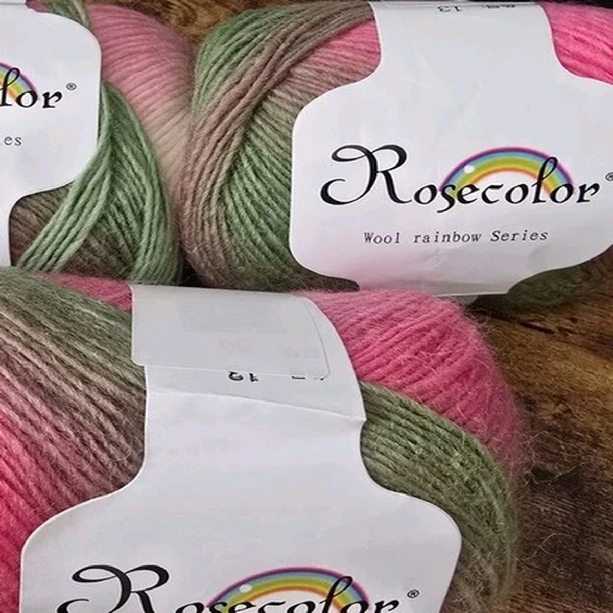 3-skeins-rosecolor-100-wool-rainbow-series-yarn-50g-each-color-13
