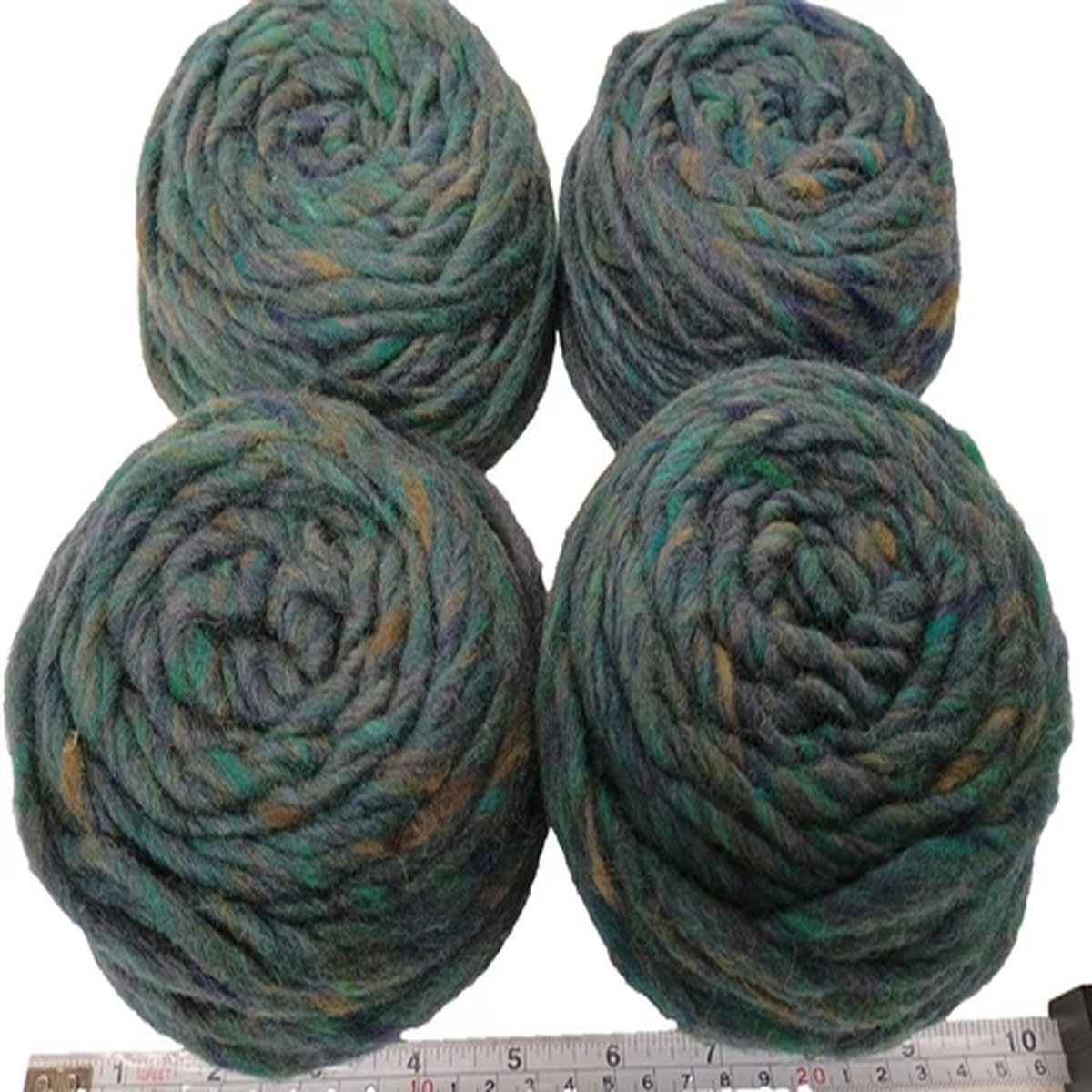lot-bulky-yarn-wool-cakes-blues-greens-earthy-tonal-heather-fleck-marl-370g-13oz