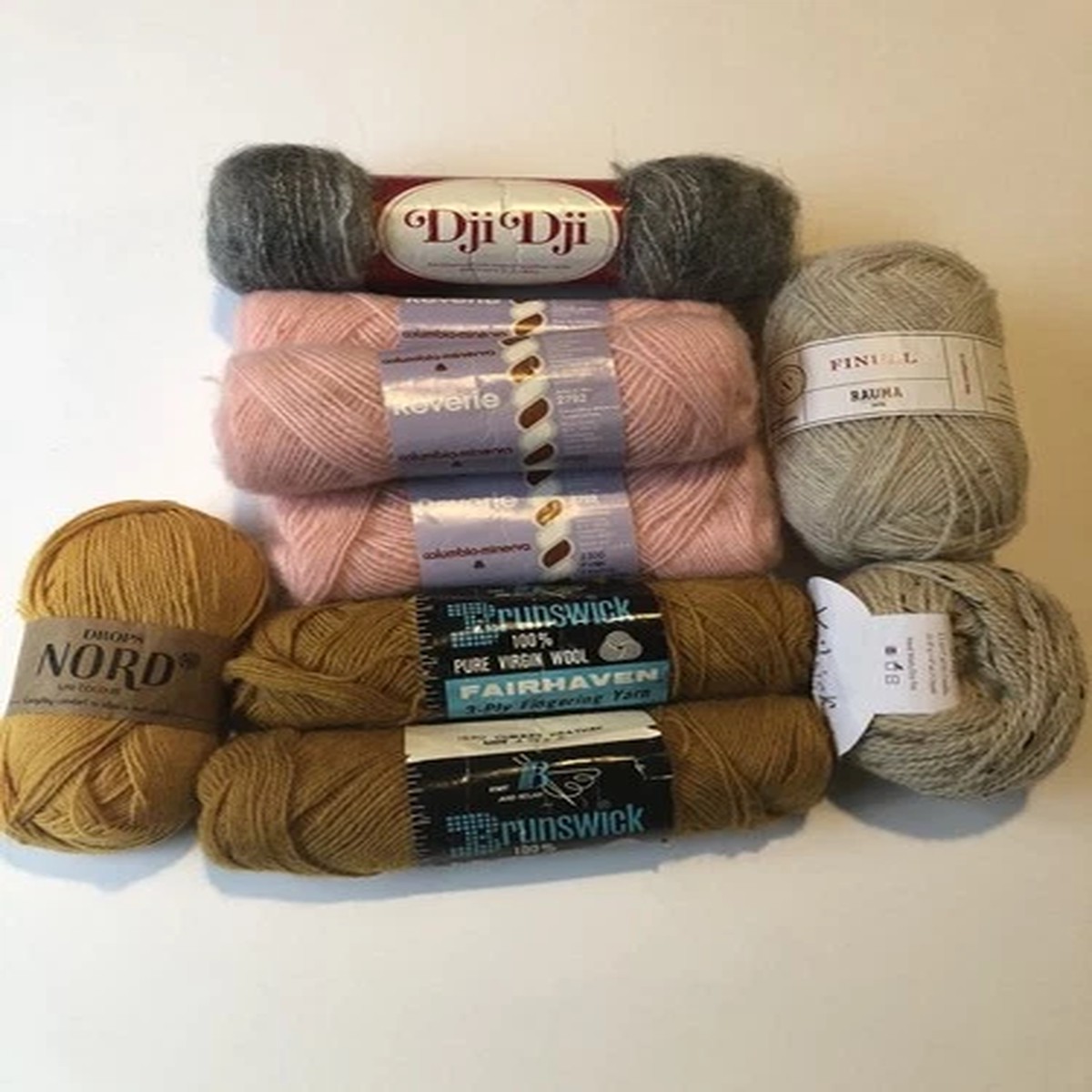 lot-wool-mohair-alpaca-donegal-tweed-yarn-drops-rauma