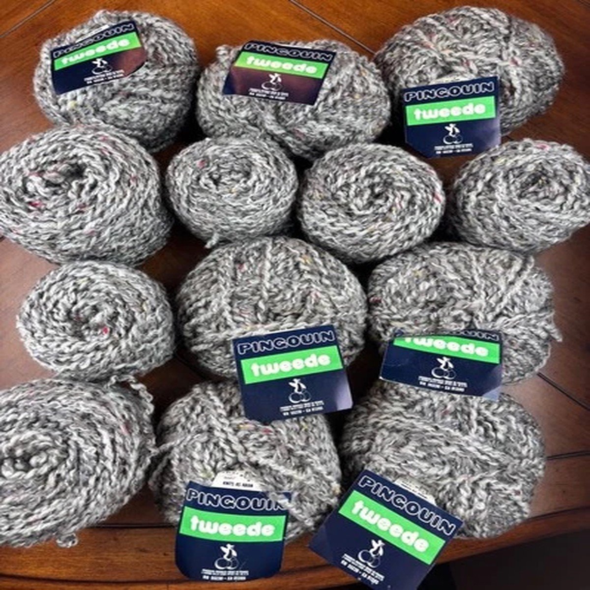 pingouin-tweede-yarn-vintag-lot-144-gray-brown-wool-acrylic-blend-13-cakes-balls