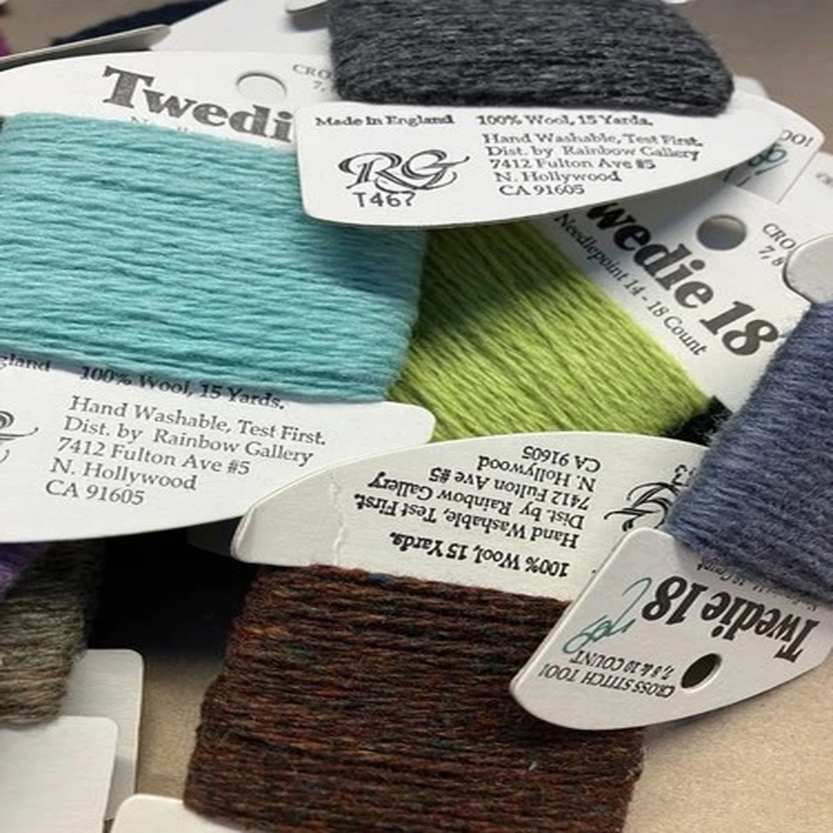 30-cards-assorted-colors-of-twedie-18-wool-neeedlepoint-embroidery-yarn-15-yds