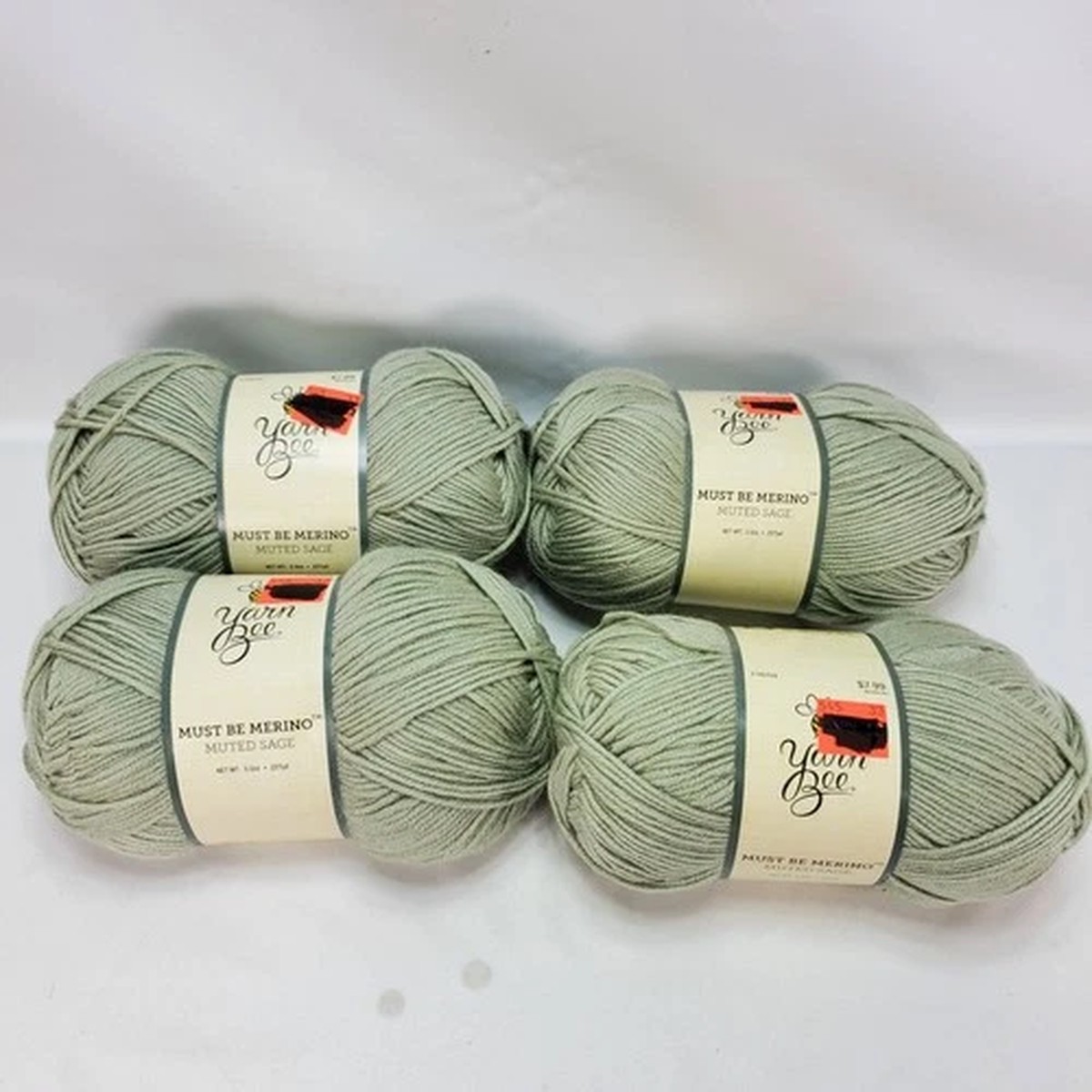 lot-of-4-yarn-bee-must-be-merino-aran-yarn-green-pesto-skeins-new