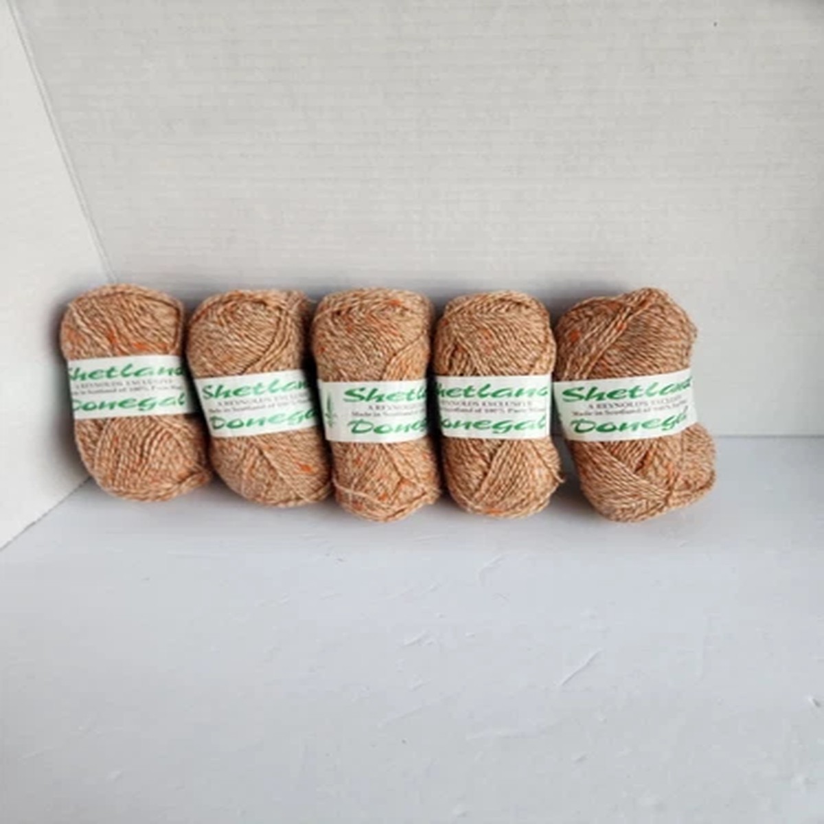 vtg-shetland-donegal-100-wool-scotland-cream-orange-lot-of-5