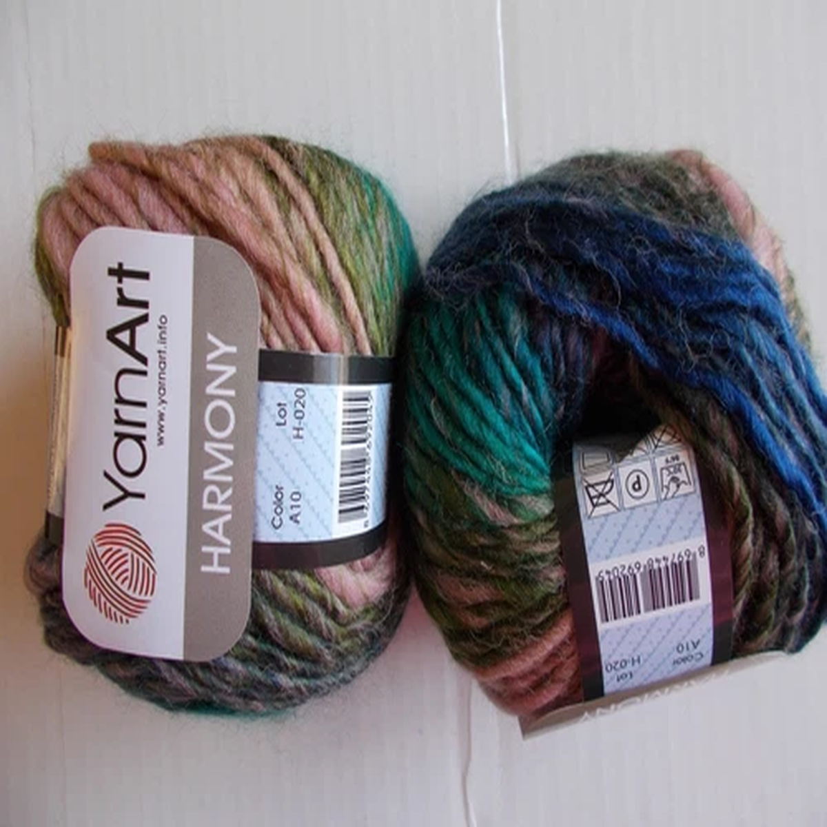 yarnart-harmony-wool-blend-roving-yarn-multi-a10-lot-of-2-87-yds-each