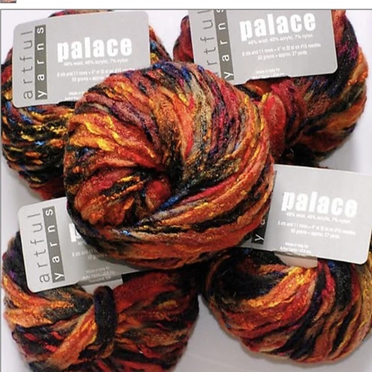 lot-of-5-artful-yarns-palace-48-wool-52-acrylic-nylon-yarn-color-364