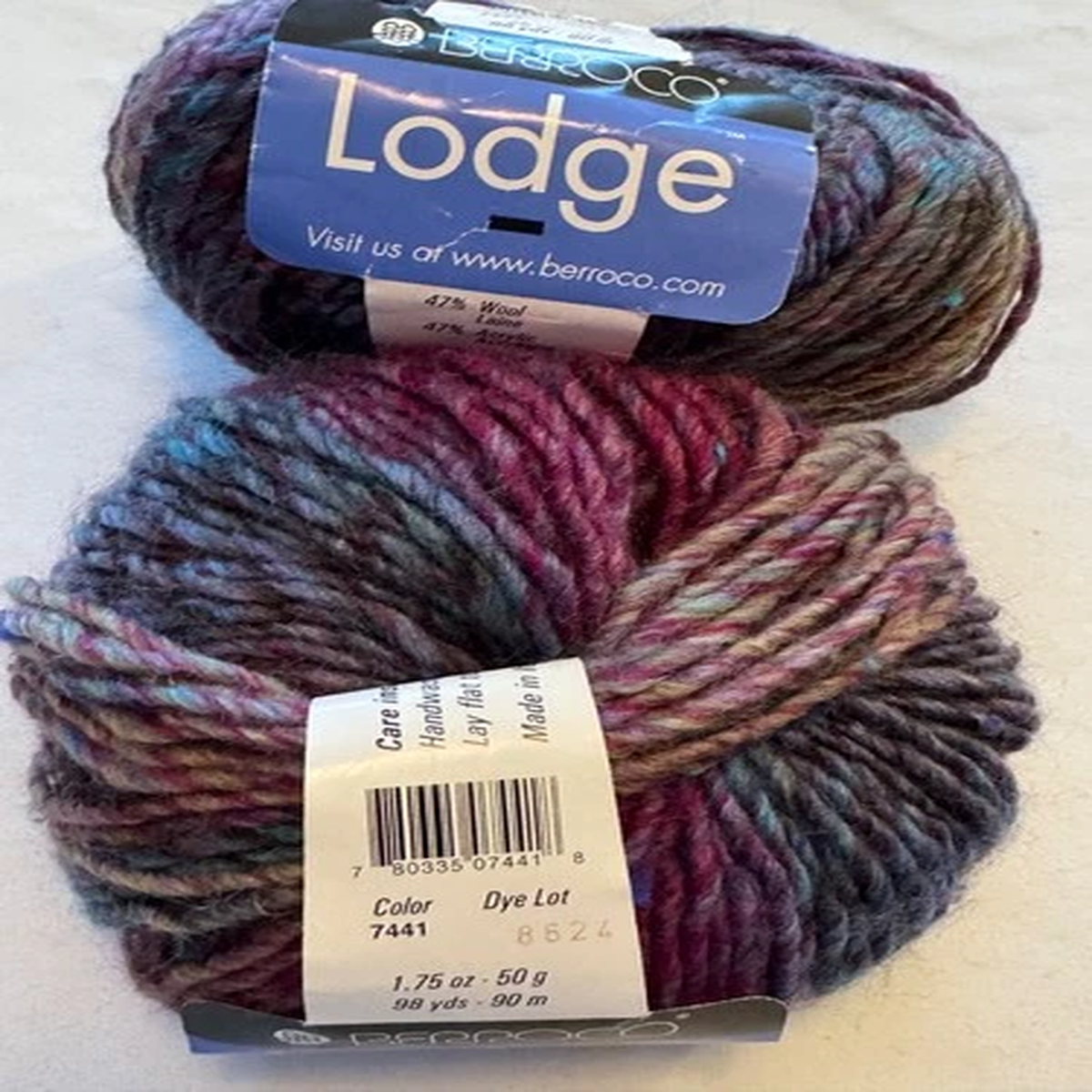 two-balls-berroco-lodge-yarn-bulky-shade-7441-wool-acrylic-blend
