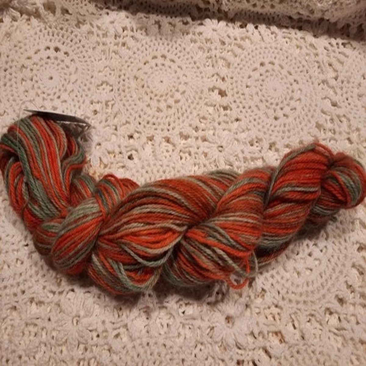 100-alpaca-yarn-hand-dyed-1-skein-3-10-200-yds-green-rust-orange