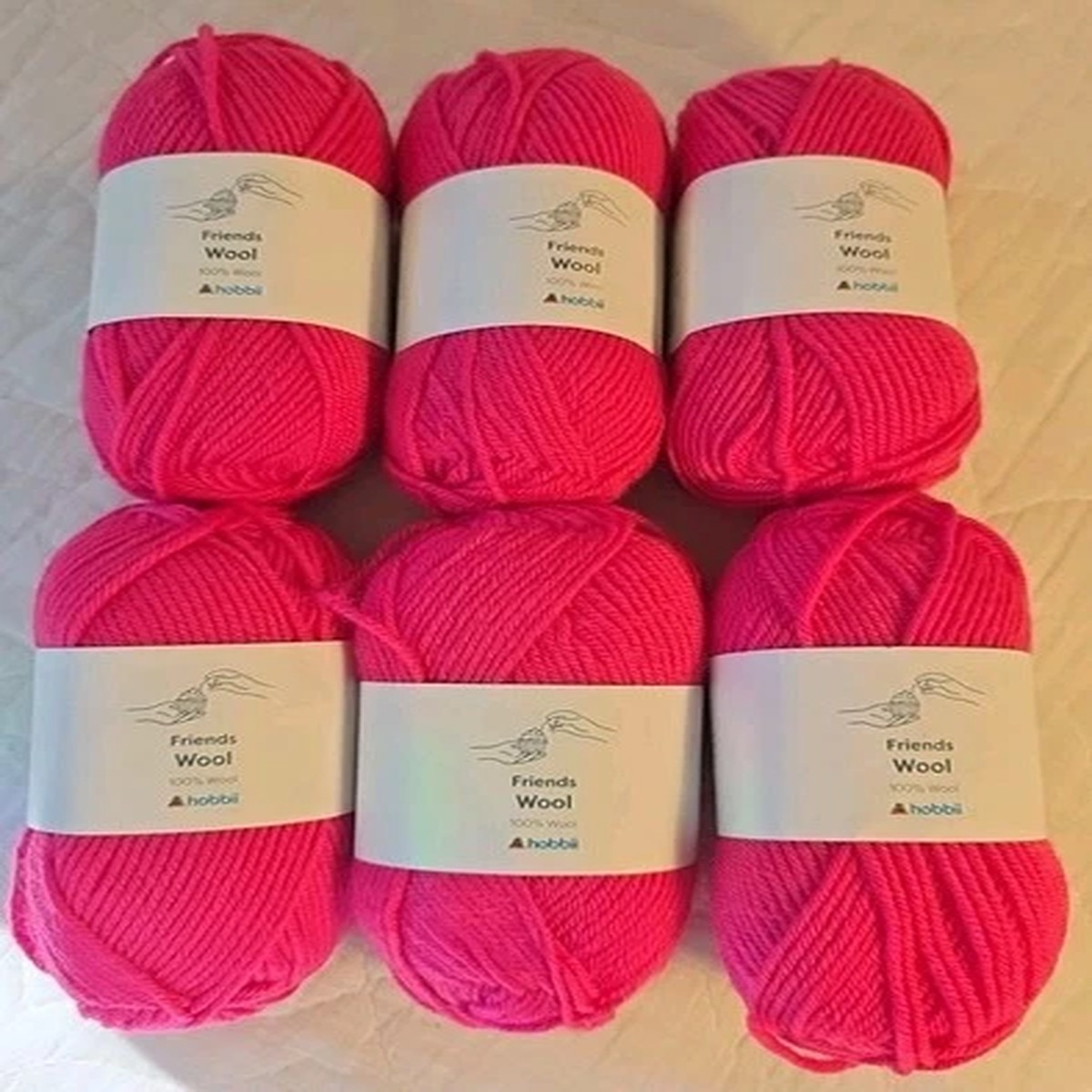 hobbii-friends-100-wool-lot-of-6-109-yards-each-hot-pink