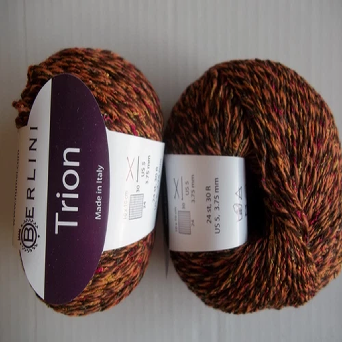 berlini-trion-wool-blend-twist-yarn-spice-brown-lot-of-2-180-yds-ea