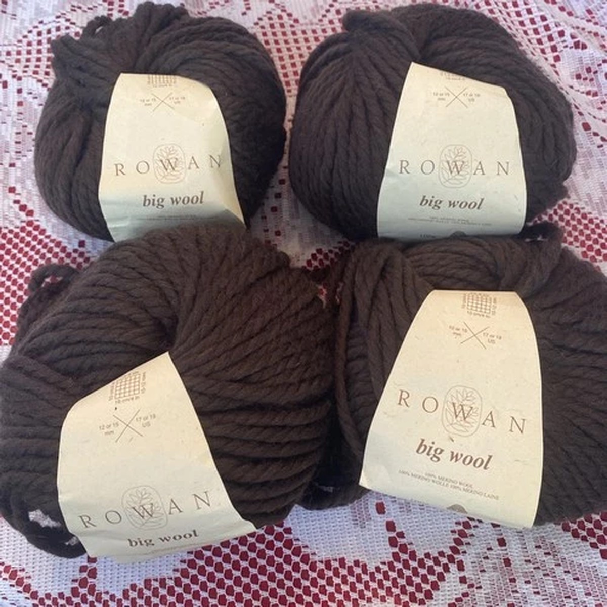 new-lot-4-skeins-rowan-big-wool-chocolat-brown-23-100-merino-wool-same-dye-lot