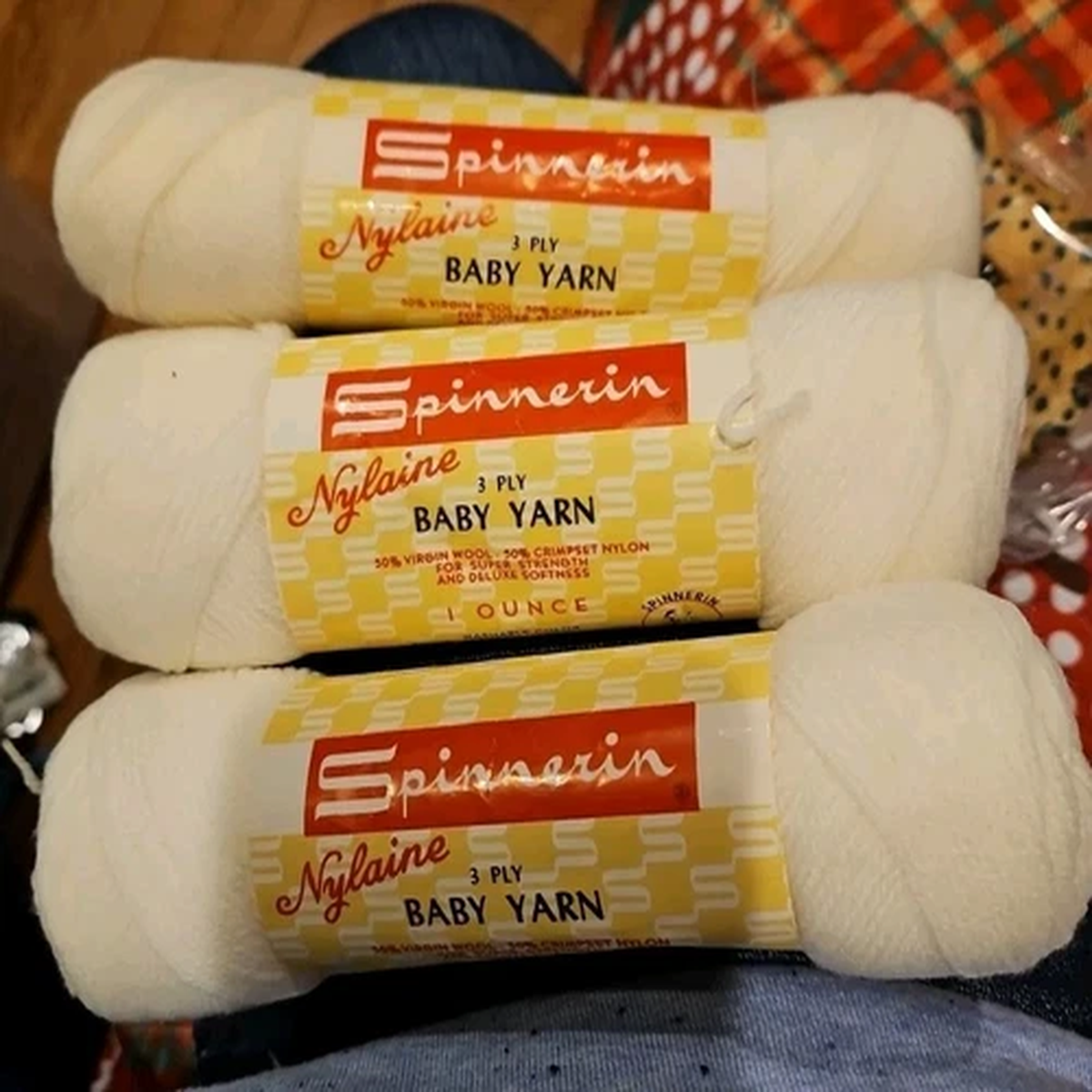 vtg-spinnerin-nylaine-lot-of-3-off-white-cream-skeins-yarn