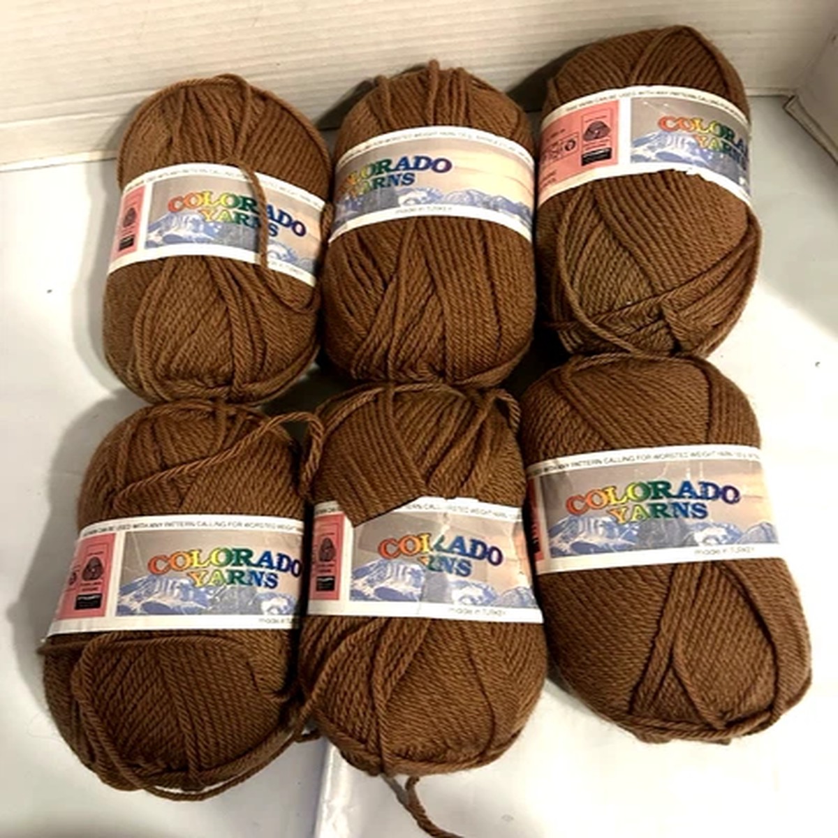 colorado-yarns-brown-100-virgin-wool-lot-of-6-new-skein-215-yds-each