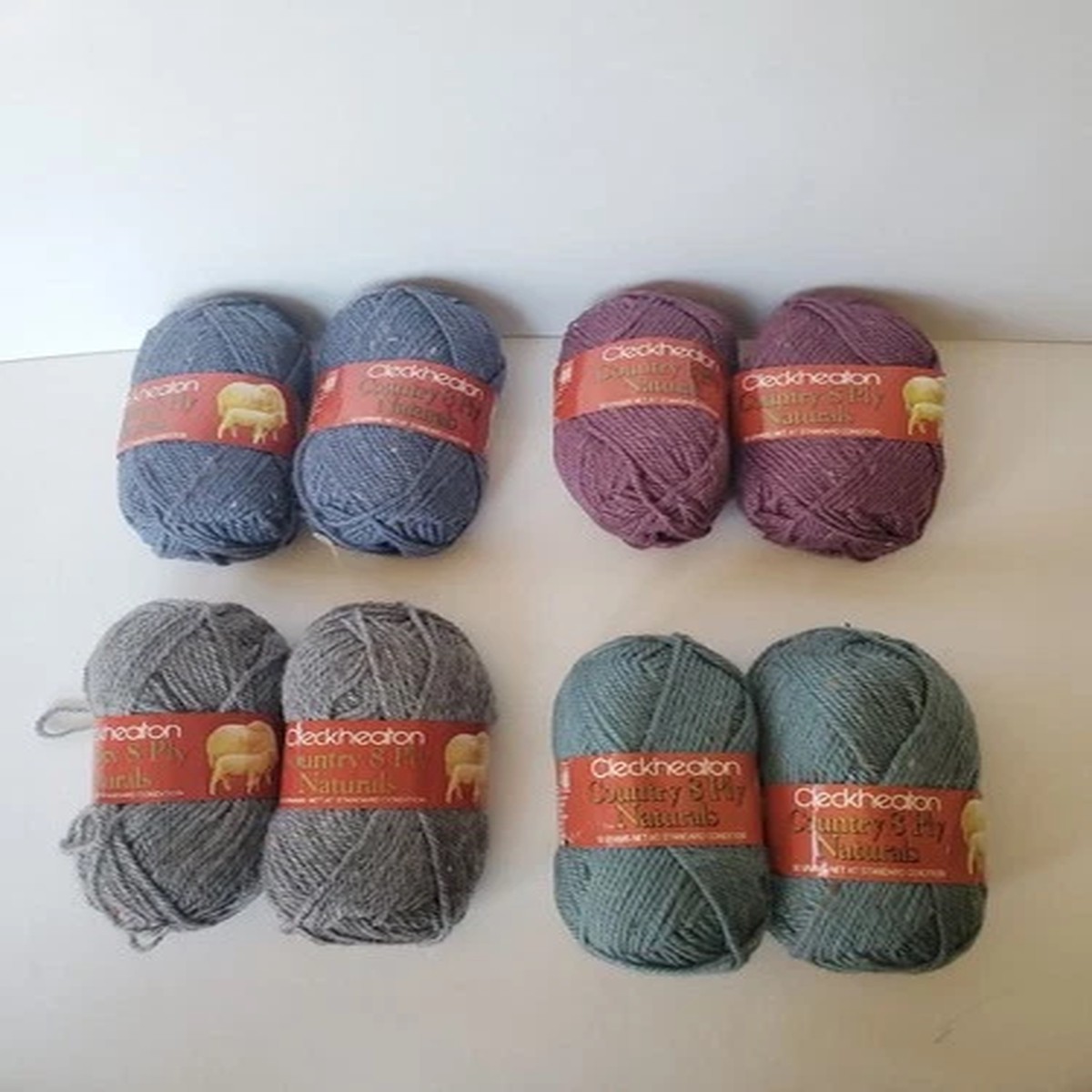 eight-skeins-cleckheaton-country-8-ply-naturals-yarn-lot-wool-acrylic-nylon