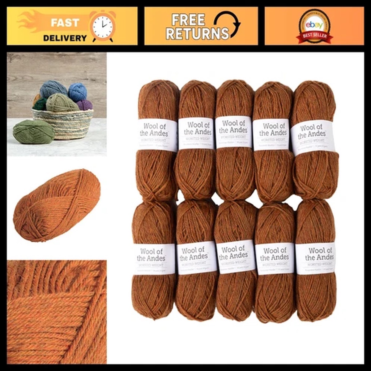100-wool-yarn-multi-pack-worsted-weight-brown-knit-yarn-10-balls-persimmon