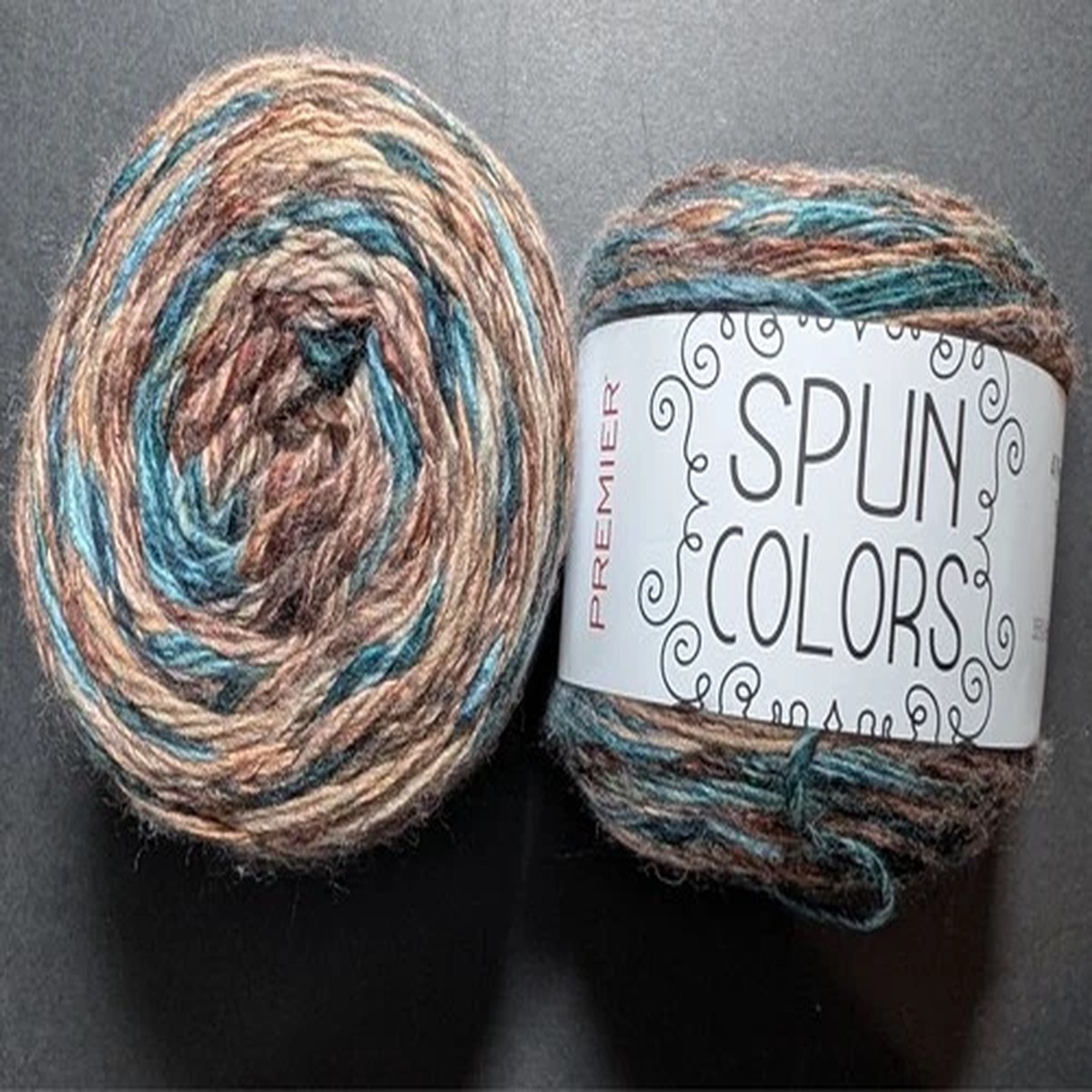lot-of-2-premier-yarns-spun-colors-mallard-merino-wool-blend-destash