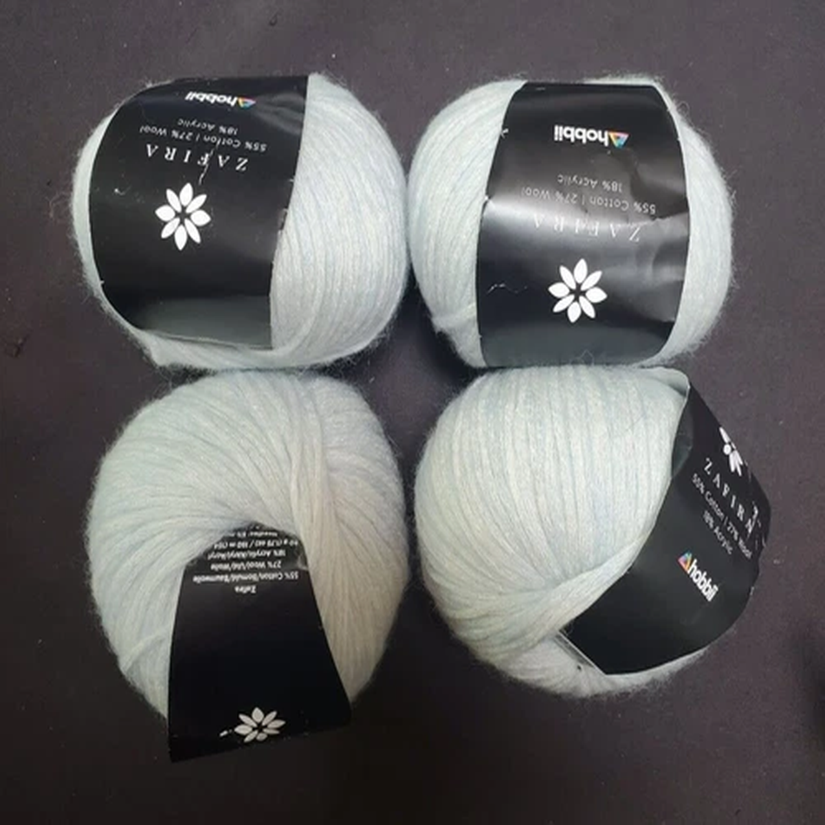 lot-of-4-hobbii-zafira-cotton-wool-acrylic-blend-cream-blue-50g-164-yds-color-13