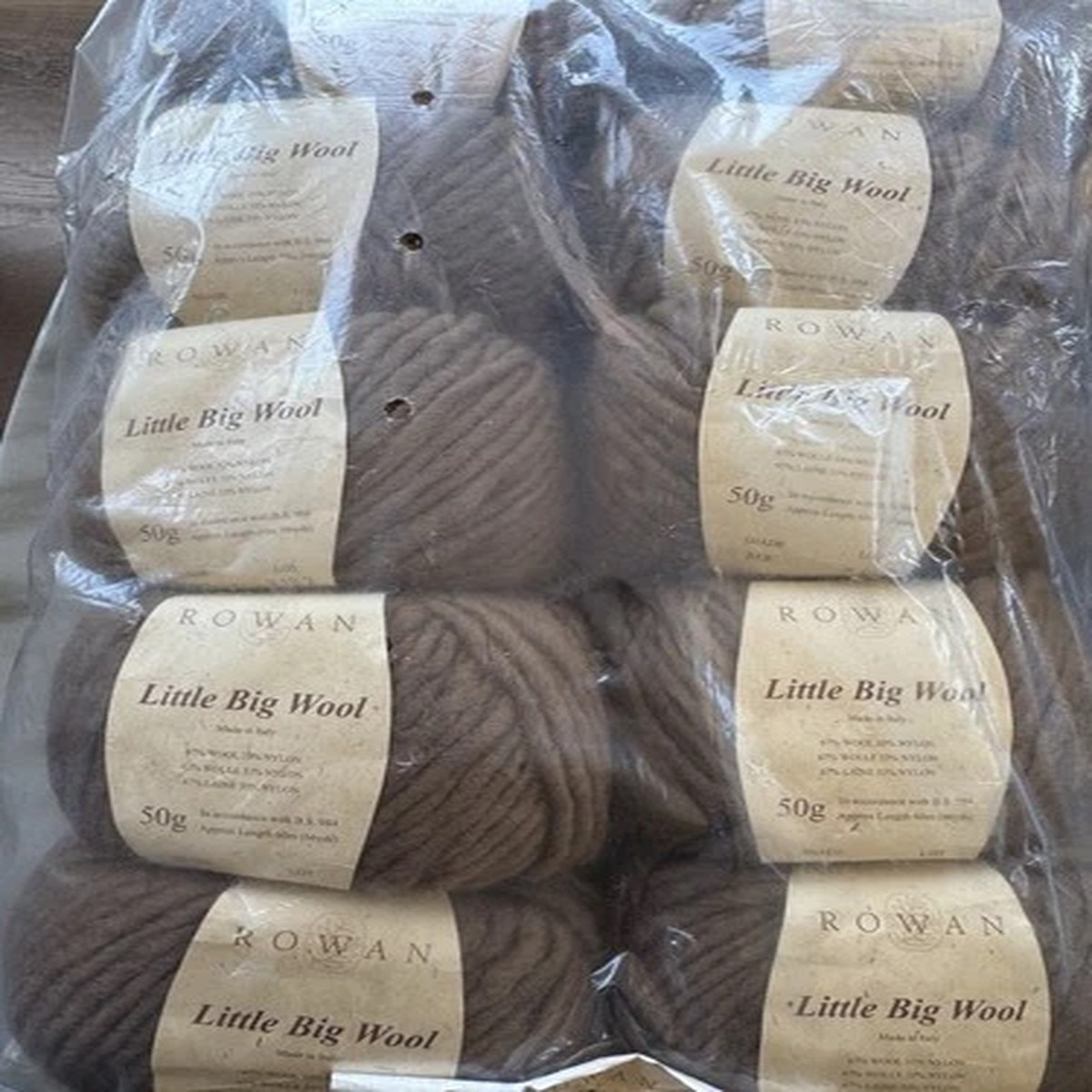 10-skeins-new-rowan-italy-little-big-wool-blend-nylon-513-rock-brown