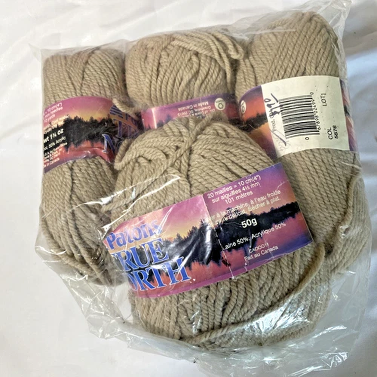 5-skeins-patons-true-north-50-wool-laine-50-acrylic-yarn-vintage-beige