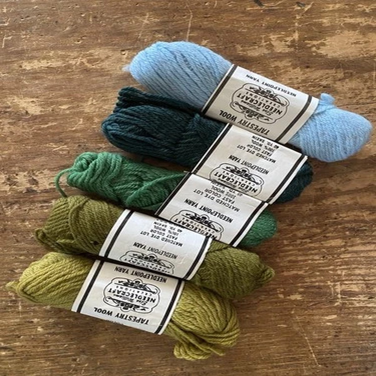 vintage-tapestry-wool-yarn-skeins-green-blue-lot-elsa-williams-needlepoint