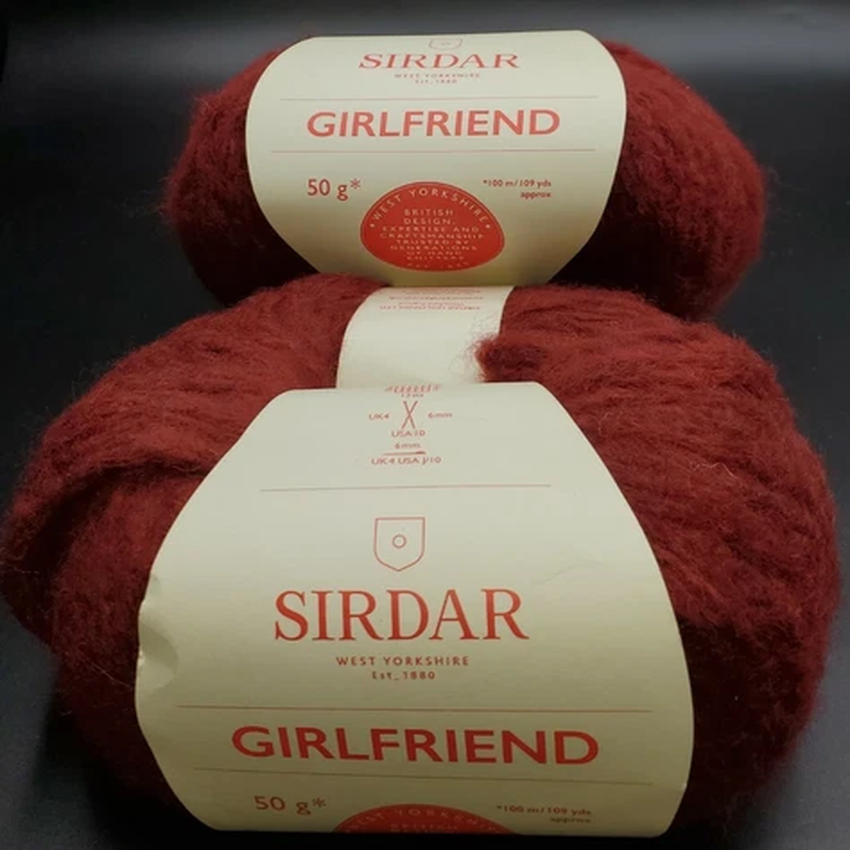 2-skeins-balls-of-sirdar-girlfriend-yarn-color-255-red-sole